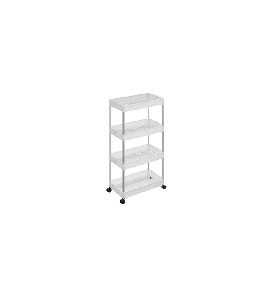 Songmics - Chariot à crédence avec 4 étagères 40 x 86 x 22 cm, Blanc