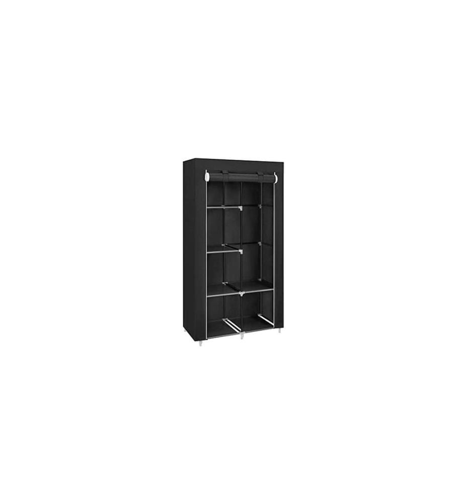 Songmics - Étagère avec porte roulante 88 x 45 x 170 cm, Noir