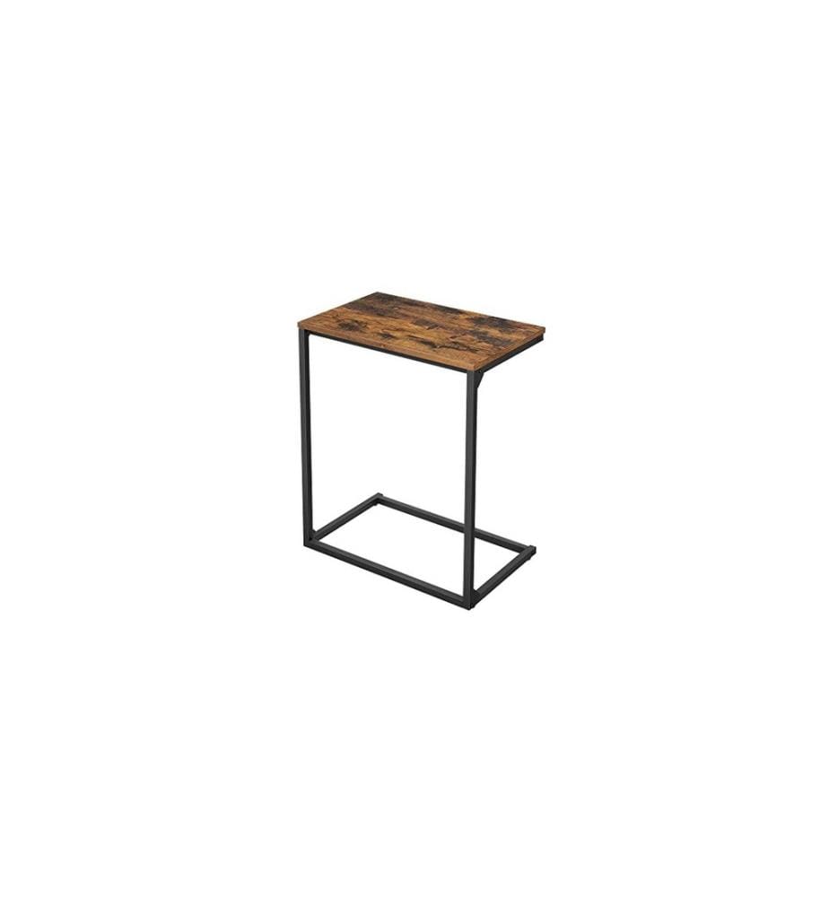 VASAGLE - Table d'appoint 55 x 35 x 66 cm, Brun/Noir