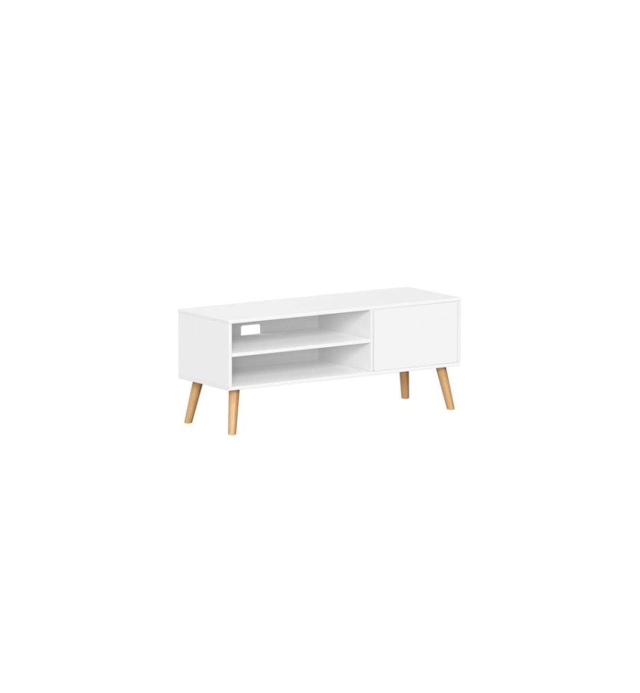 VASAGLE - Meuble TV Scandinave 110 x 40 cm, Blanc