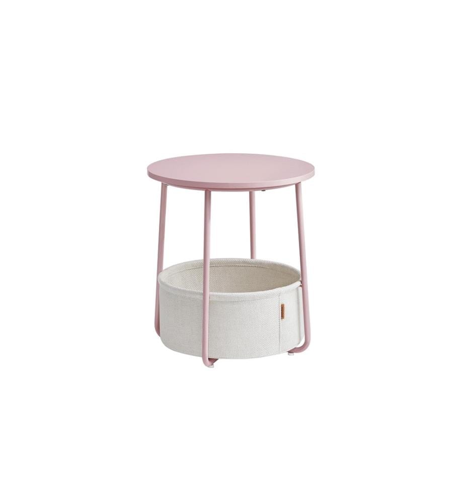 VASAGLE - Table d'appoint 45 x 51 cm, rose / beige