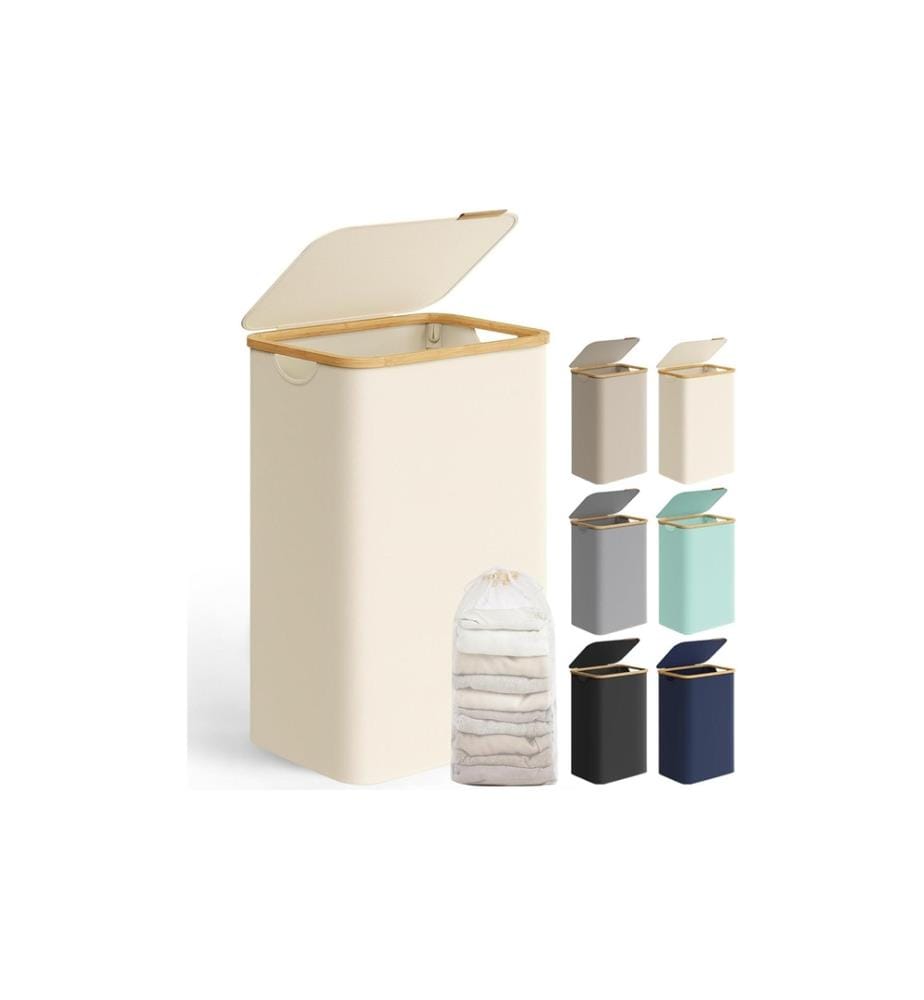 Songmics - Corbeille à linge 90 l, Beige