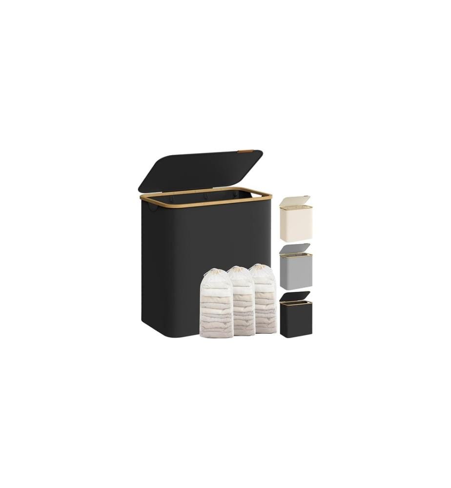 Songmics - Corbeille à linge 150 l, Noir