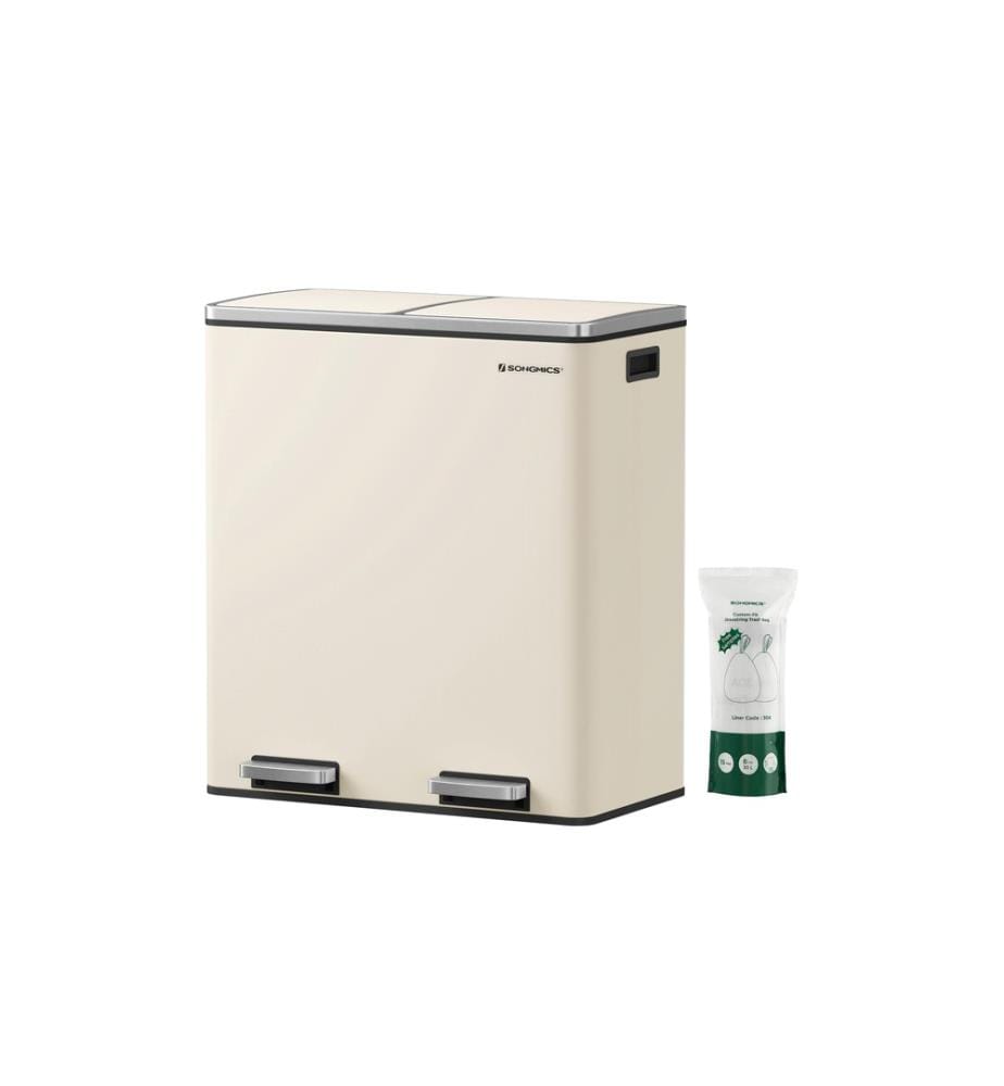 Songmics - Poubelle 60 l, Edelweiss