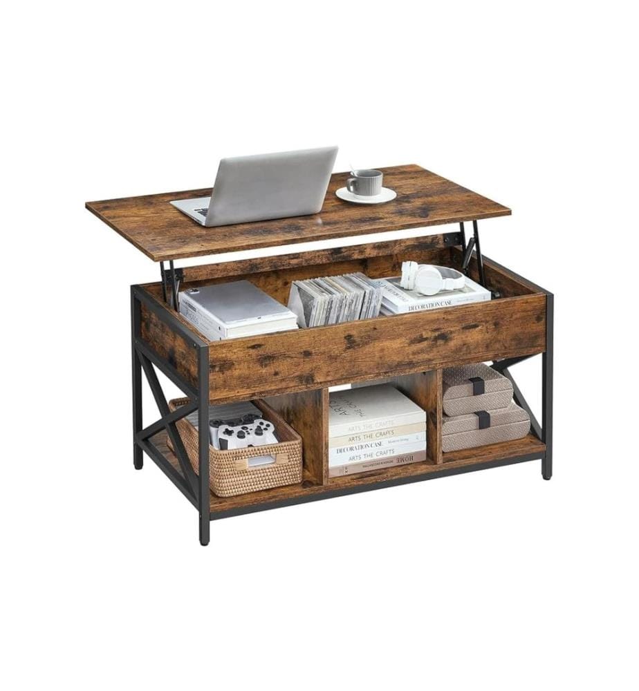 VASAGLE - Table basse Industriel 50 x 49 cm, Noir