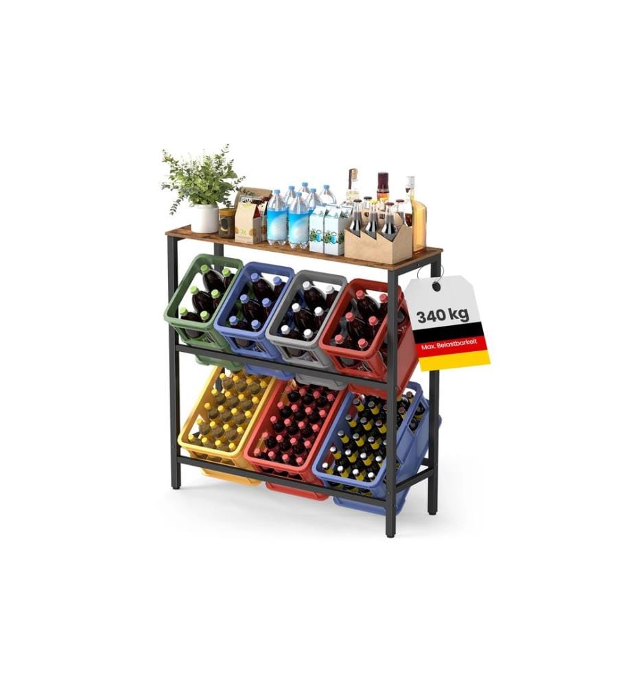 Songmics - Rayonnage pour caisses de boissons Noir