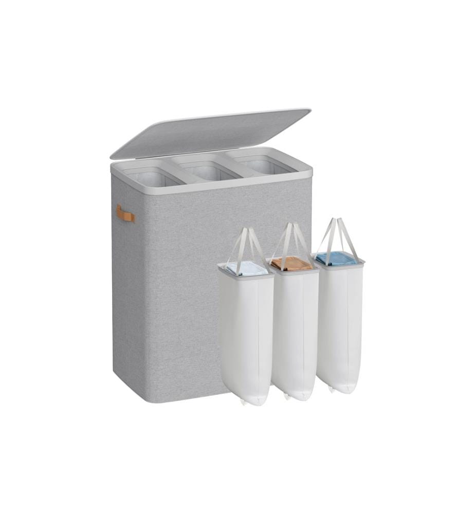 Songmics - Laundry Basket 190 l, Gris tourterelle