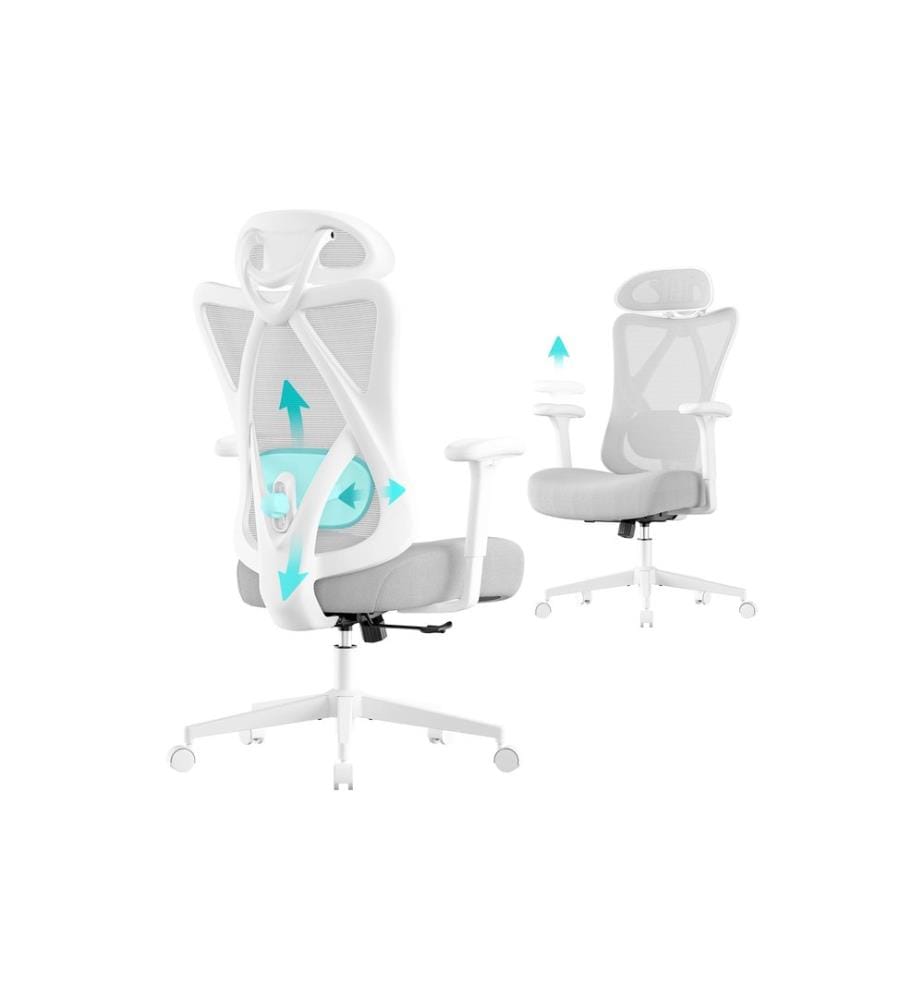 Songmics - Chaise de bureau avec soutien lombaire et appui-tête réglables