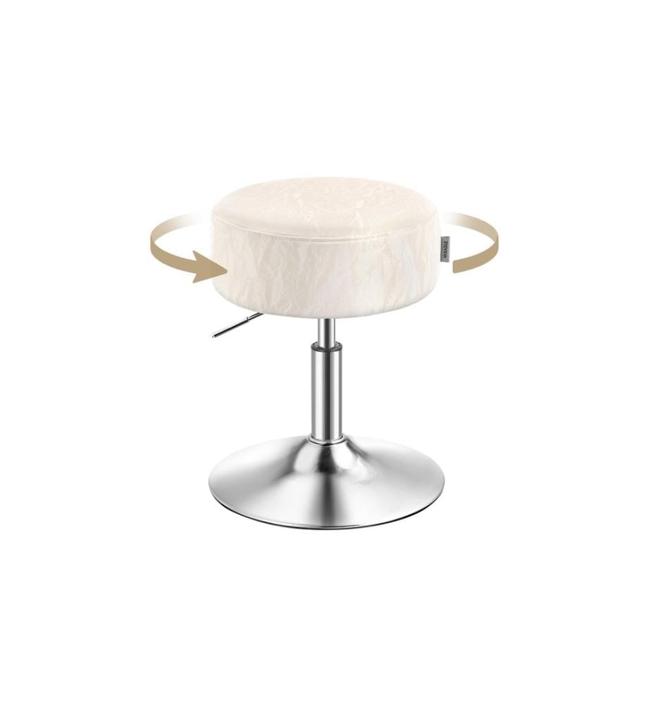 VASAGLE Tabouret de bar 38.5 x 45.5 cm, Blanc/Noir/Rose