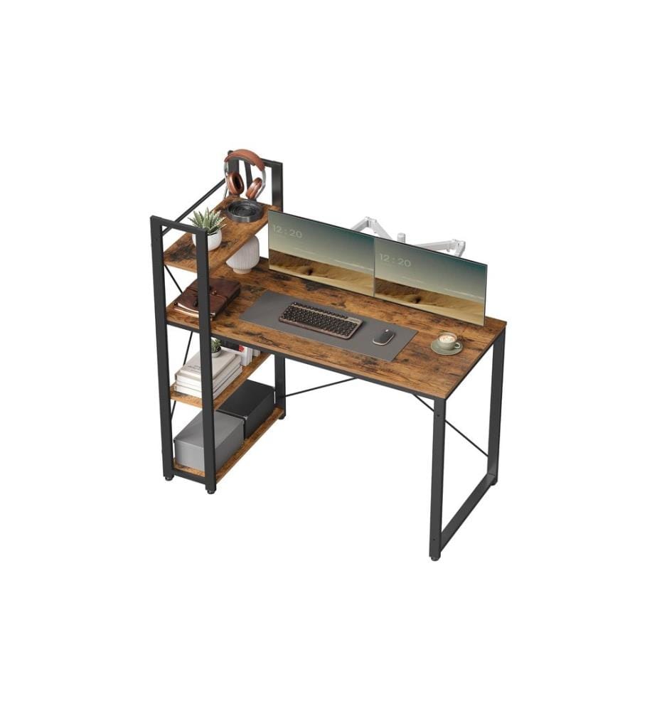 VASAGLE Tisch mit Platte Braun/Schwarz 120 x 60 cm