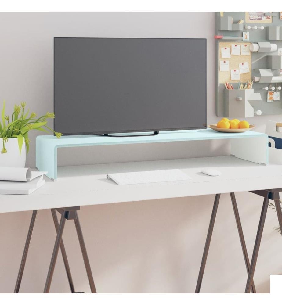 Meuble TV/Support pour moniteur 90x30x13 cm verre vert