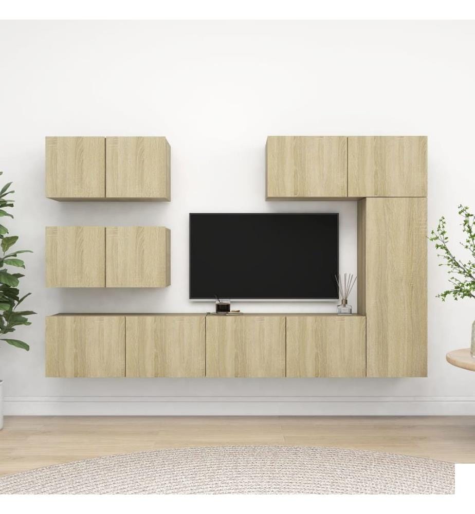 Ensemble de meuble TV 6 pcs Chêne sonoma Bois d'ingénierie