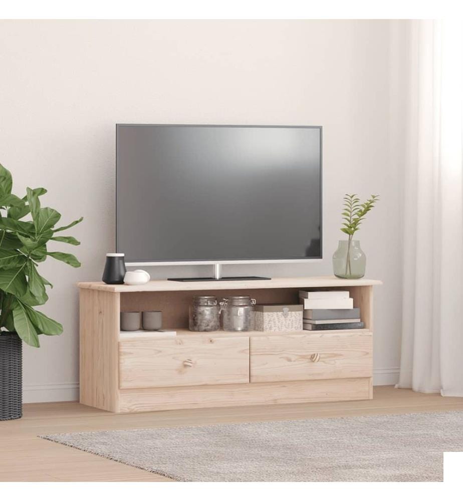 Meuble TV avec tiroirs ALTA 100x35x41 cm bois massif de pin