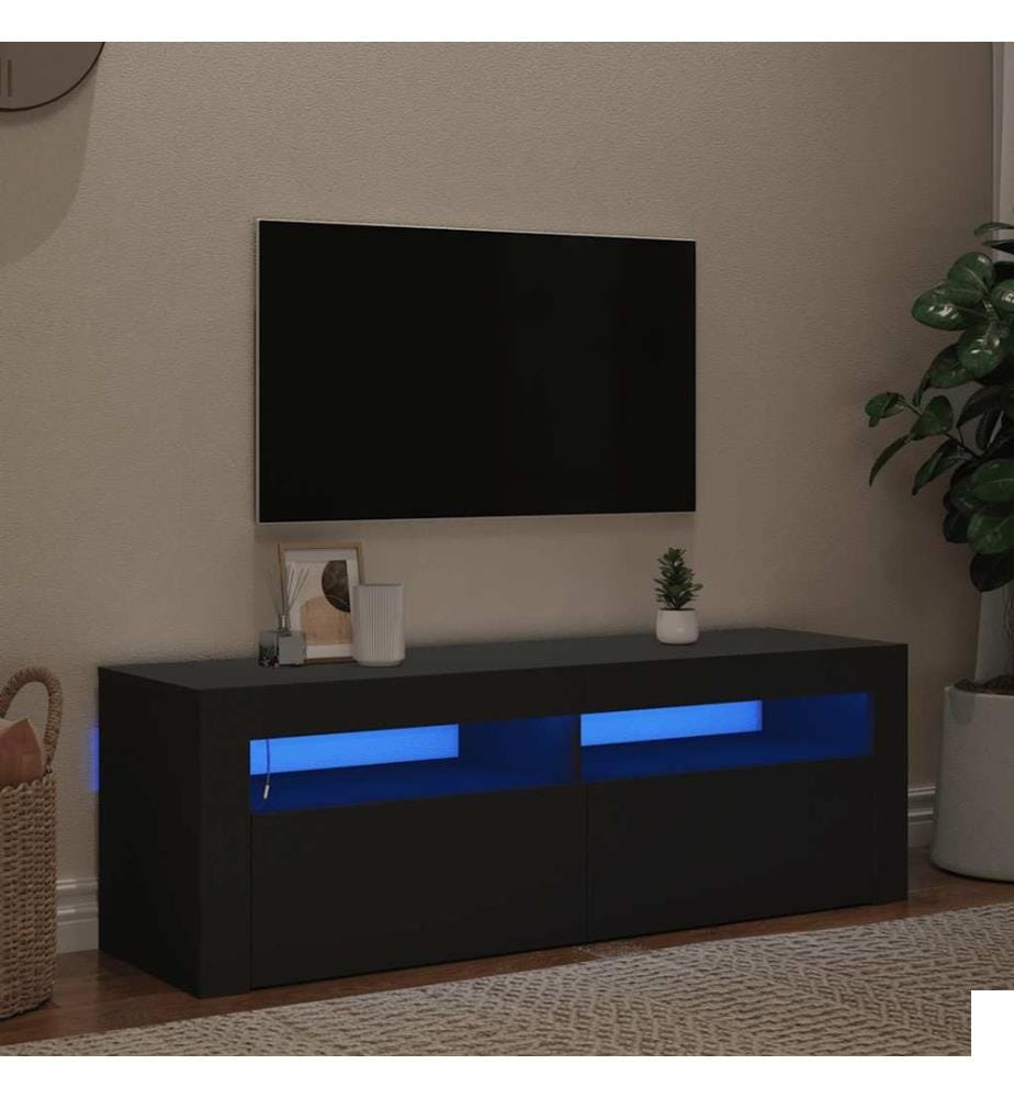 Meuble TV avec lumières LED noir 120x35x40 cm