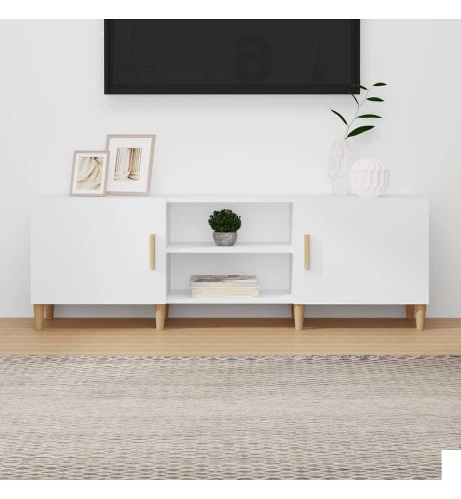 Meuble TV Blanc 150x30x50 cm Bois d'ingénierie