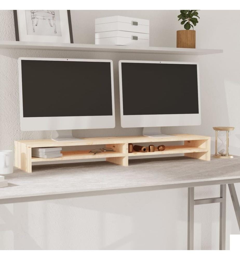 Support de moniteur 100x24x13 cm Bois de pin solide