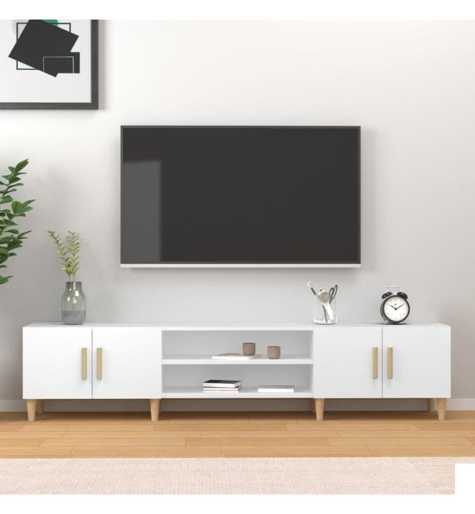 Meuble TV Blanc 180x31,5x40 cm Bois d'ingénierie