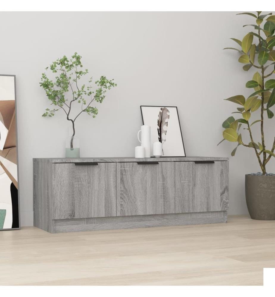 Meuble TV Sonoma gris 102x35x36,5 cm Bois d'ingénierie