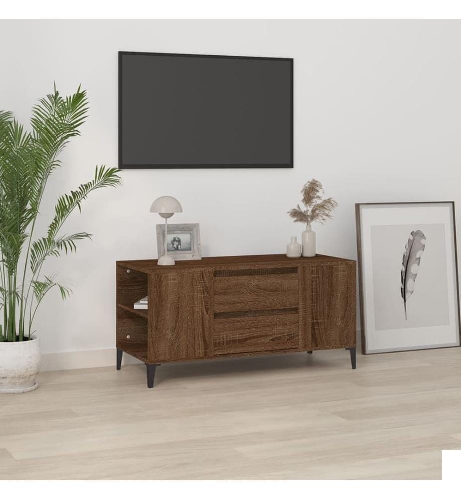 Meuble TV Chêne marron 102x44,5x50 cm Bois d'ingénierie