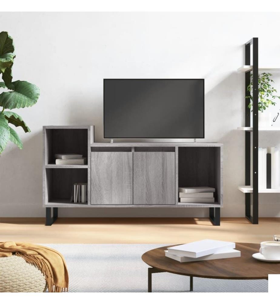 Meuble TV Sonoma gris 100x35x55 cm Bois d'ingénierie