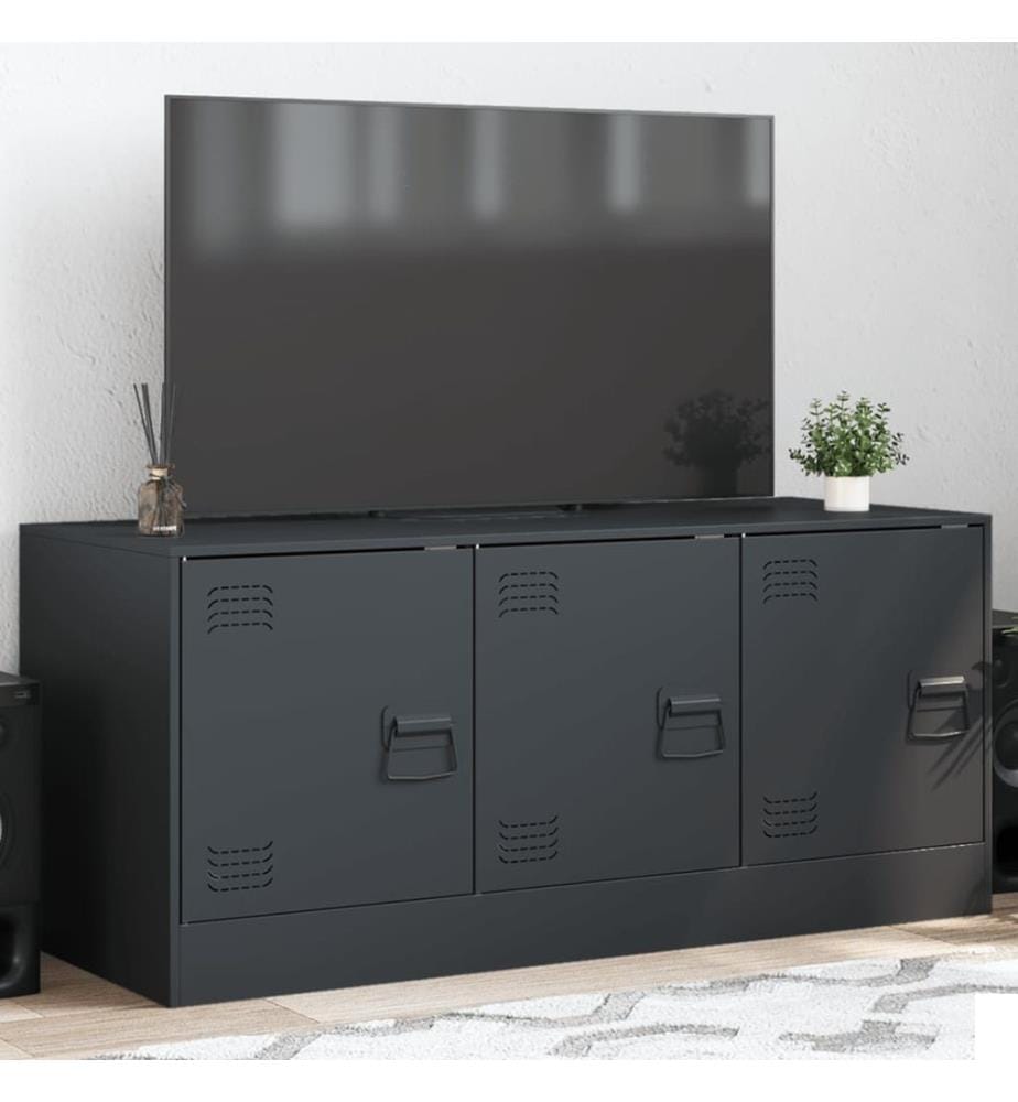 Meuble TV anthracite 99x39x44 cm acier