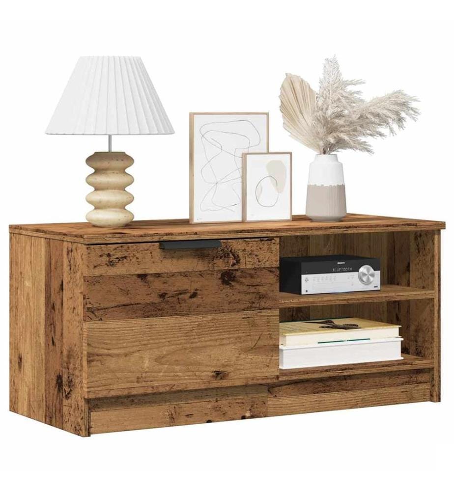 Meuble TV vieux bois 80x35x36,5 cm bois d'ingénierie