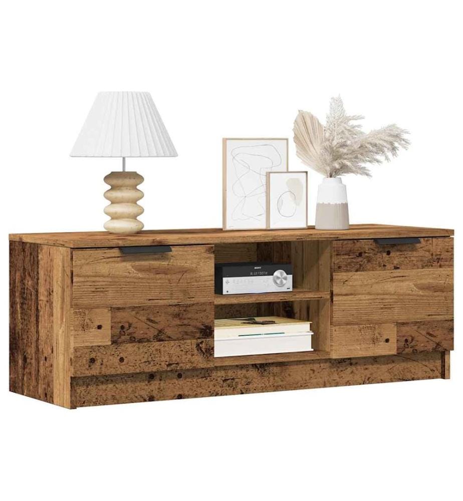 Meuble TV vieux bois 102x35x36,5 cm bois d'ingénierie