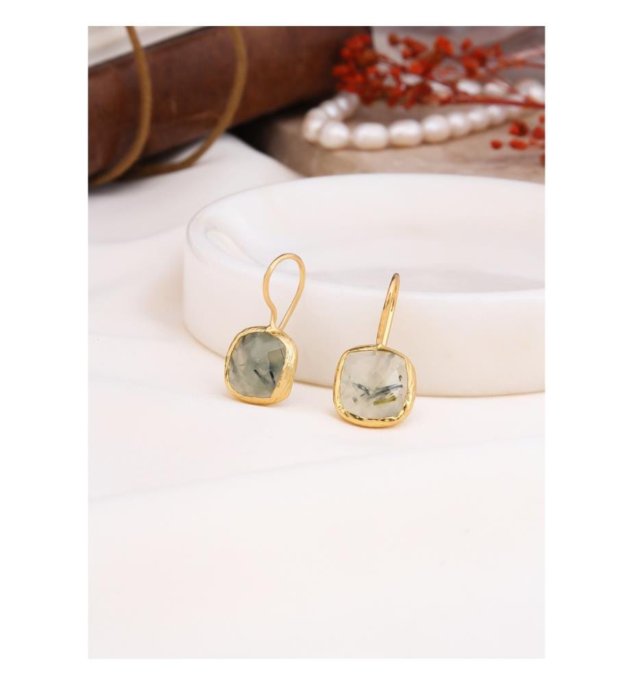 Boucles d'Oreilles Prehnite - Vert