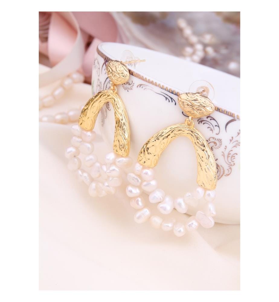 Boucles d'Oreilles en perles - Blanc