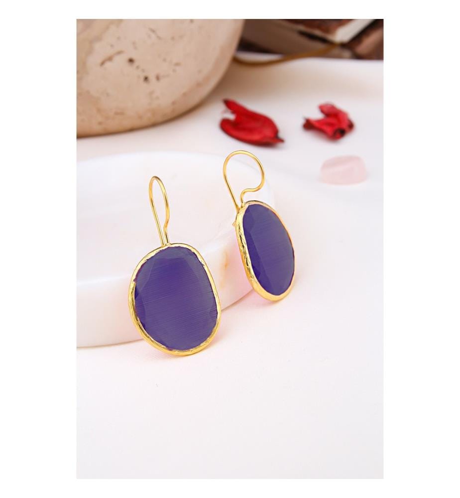 Boucles d'oreilles « Yeux de chat » - Violet