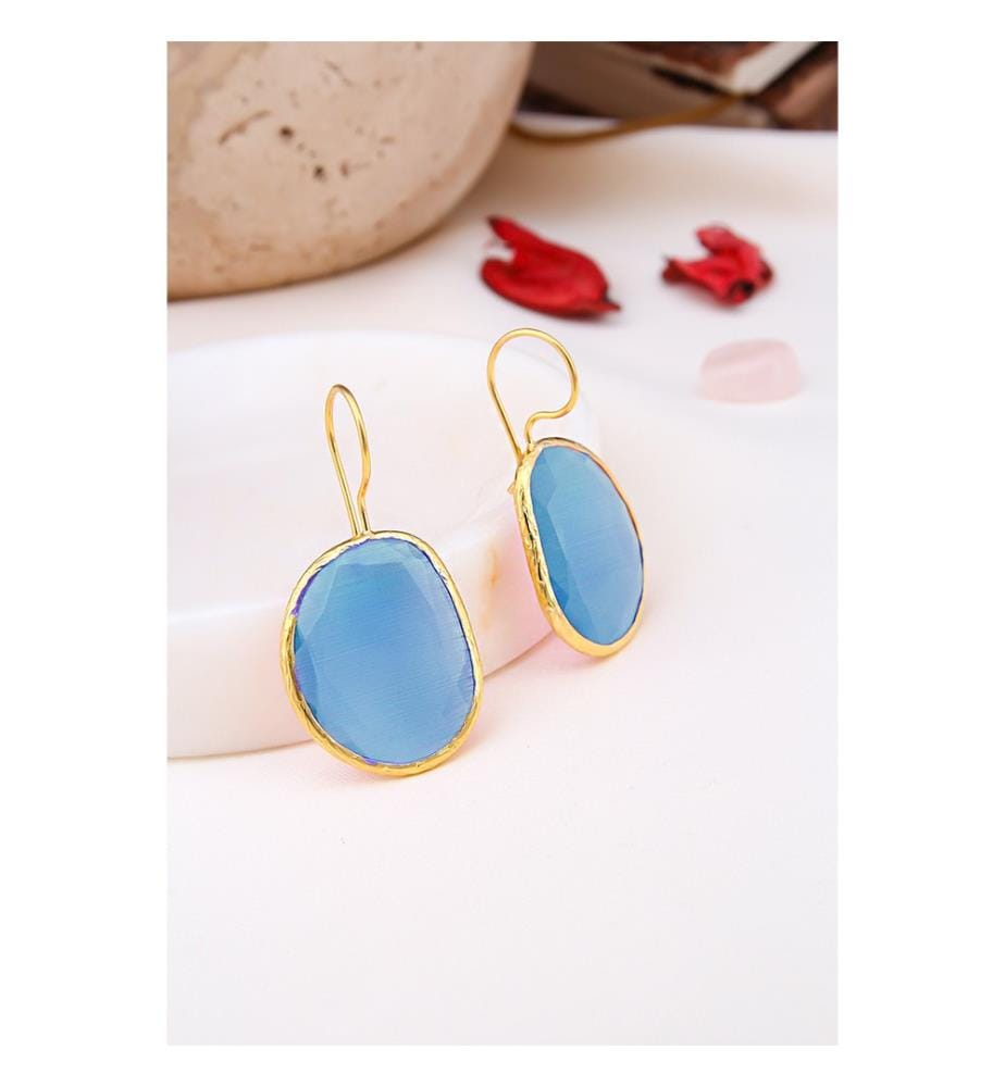 Boucles d'oreilles « Yeux de chat » - Bleu