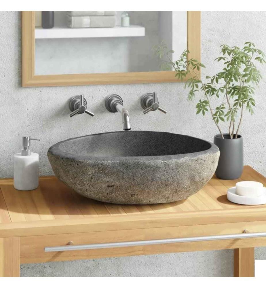 Lavabo en pierre de rivière Ovale 29-38 cm