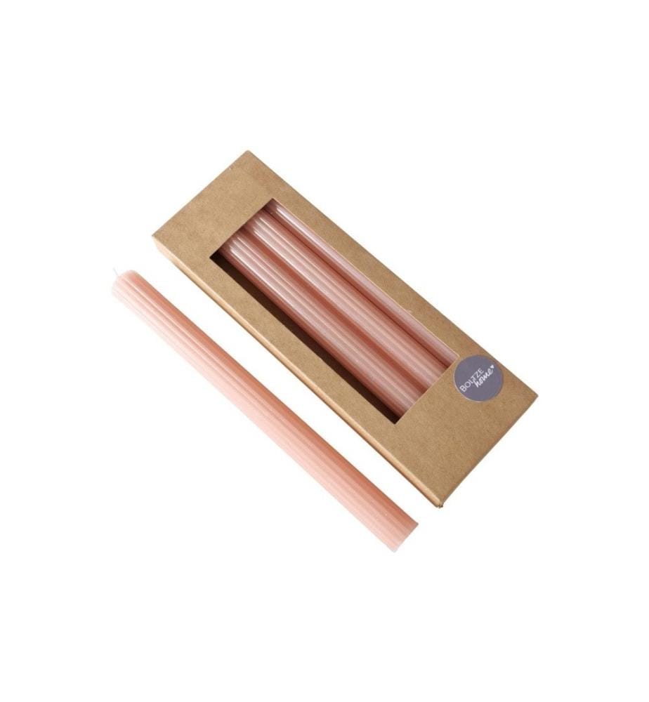 BOLTZE - Bougie droite Classic Set de 4 pièces, Rose pâle