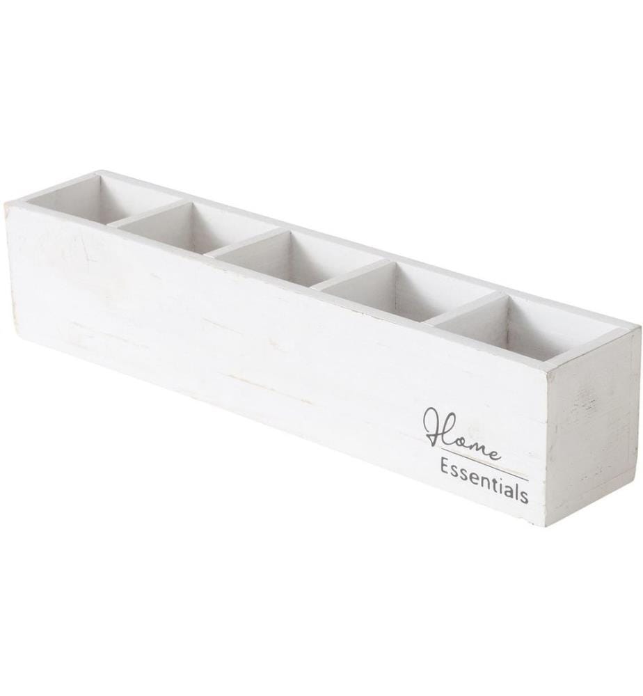 BOLTZE - Caisse de rangement Essentials Shabby Chic 47 x 9 cm, Blanc
