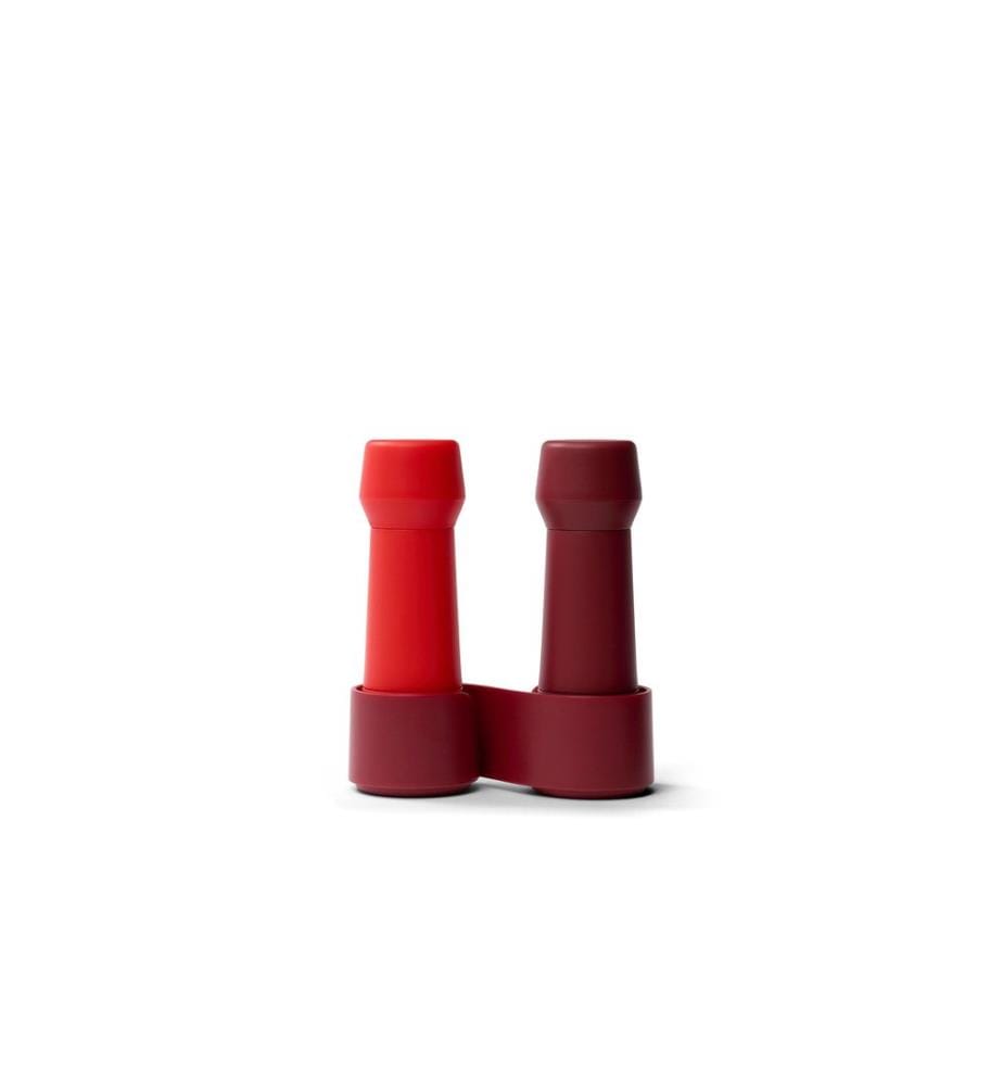 Crushgrind - Moulin à épices Amsterdam Set de 2 pièces, 13 cm, Rouge/Rouge foncé