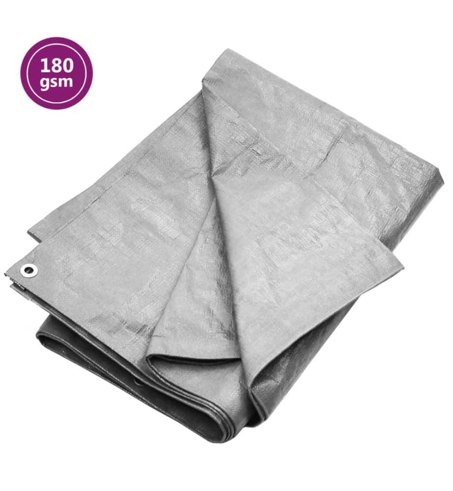 Bâche 180 g/m² 8x8 m Gris PEHD