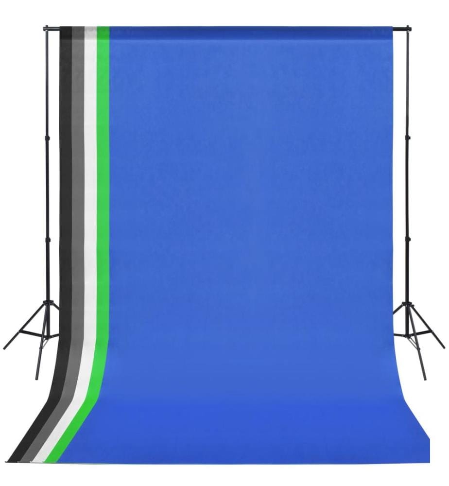 Kit de studio avec 5 toiles de fond colorées et cadre réglable