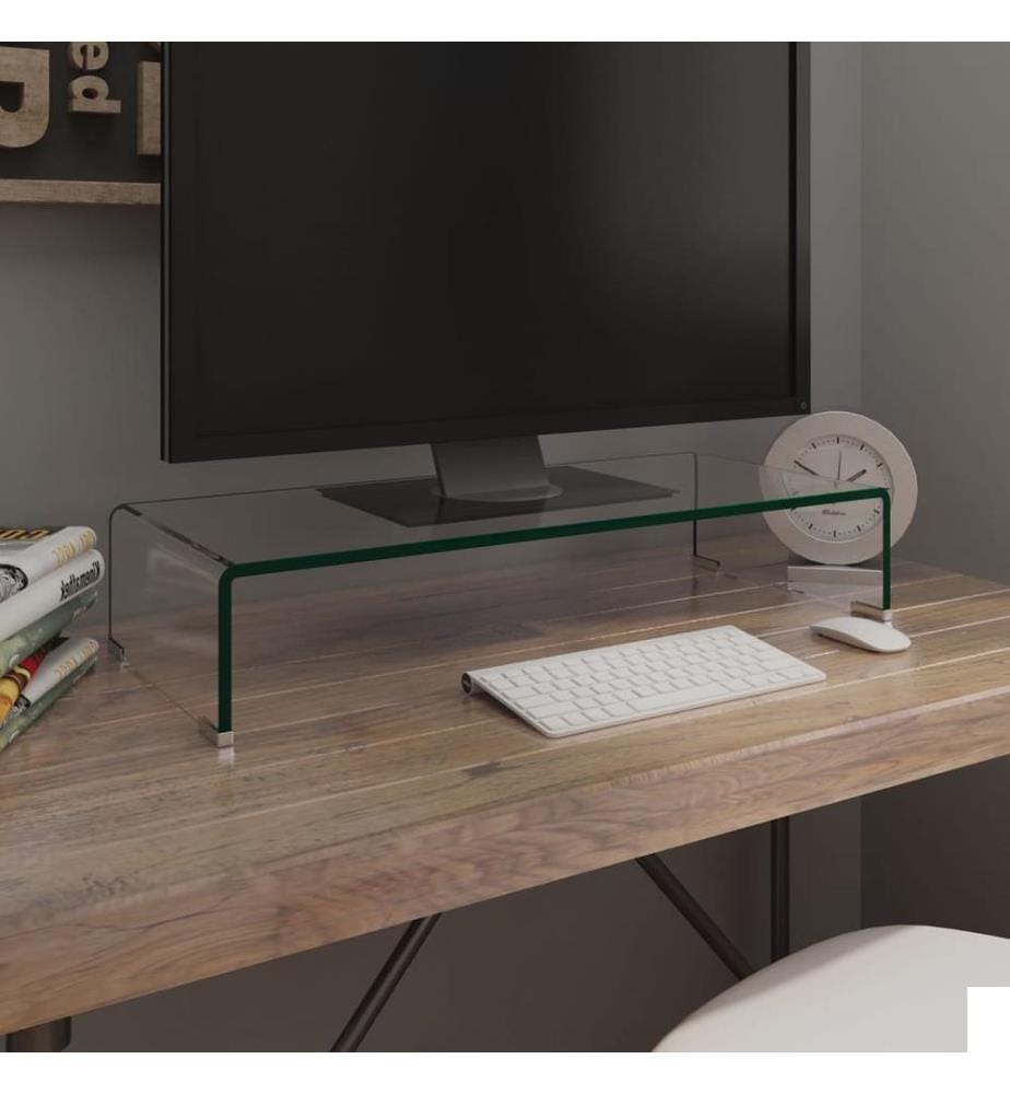Meuble TV/pour moniteur 70x30x13 cm verre transparent