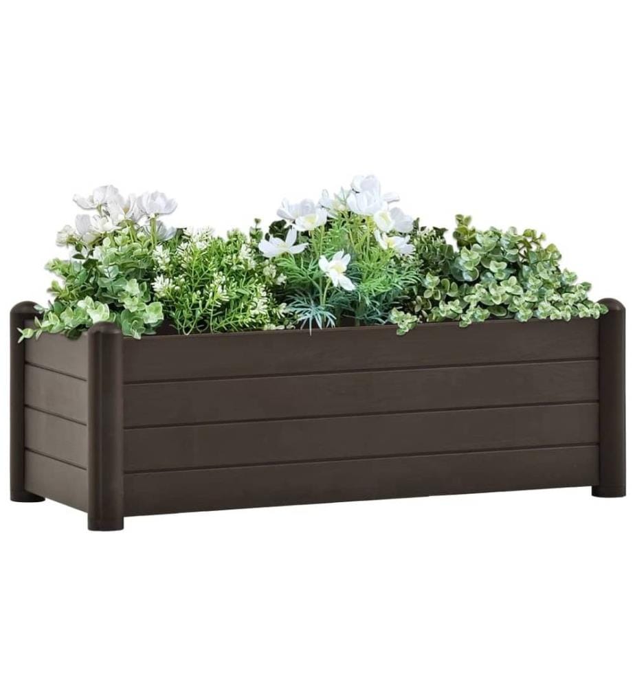Lit surélevé de jardin PP Moka 100x43x35 cm