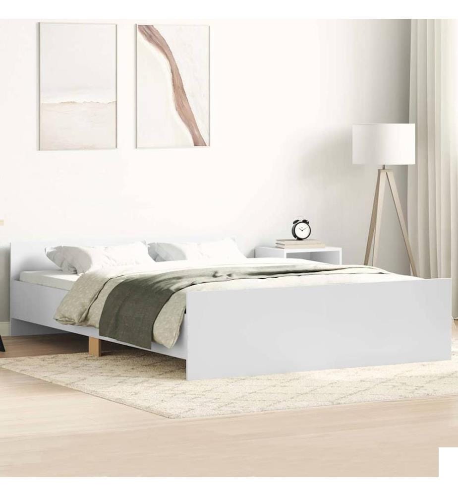 Cadre de lit sans matelas blanc 120x200 cm