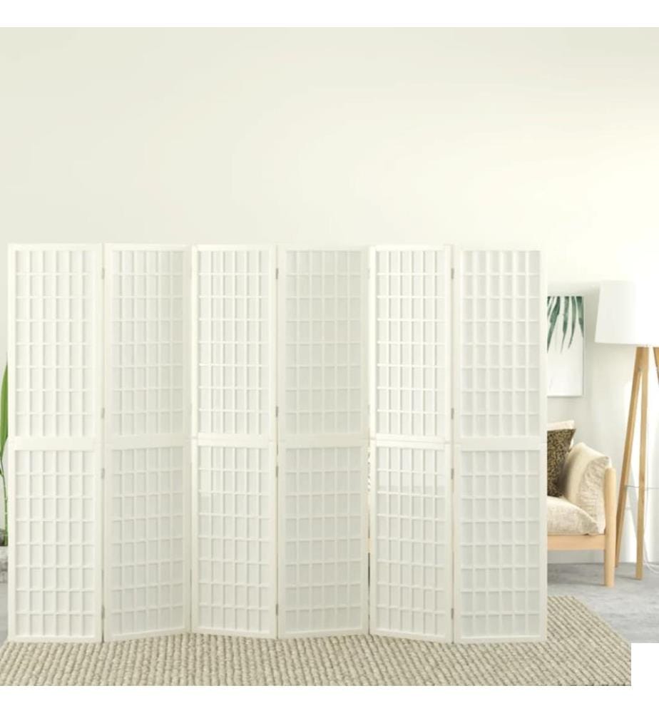 Cloison de séparation pliable 6 panneaux 240x170 cm Blanc