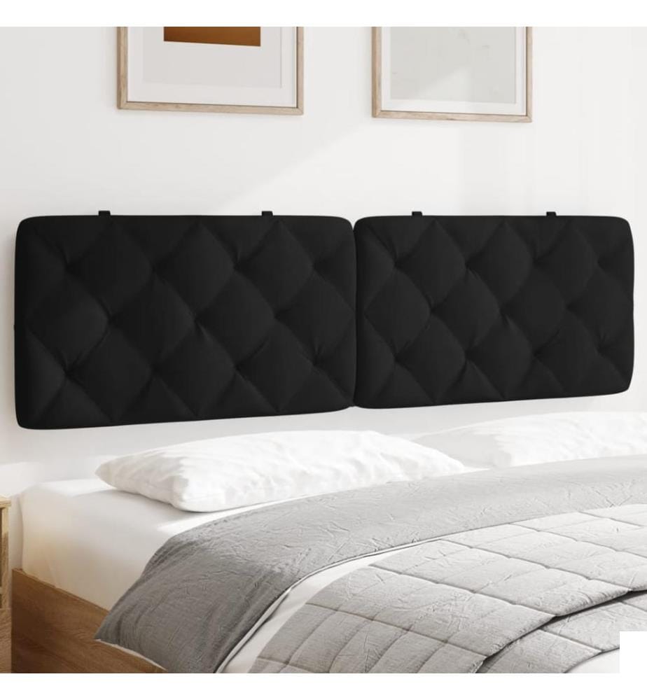 Coussin de tête de lit noir 180 cm velours
