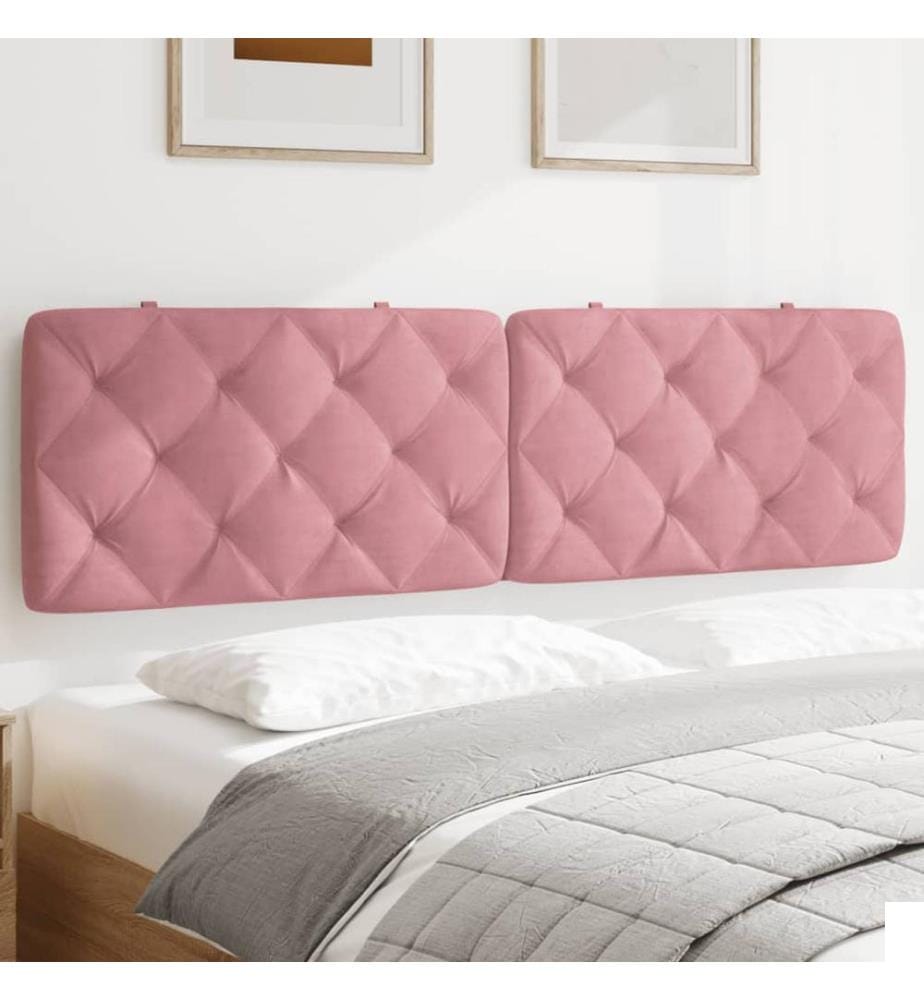Coussin de tête de lit rose 180 cm velours