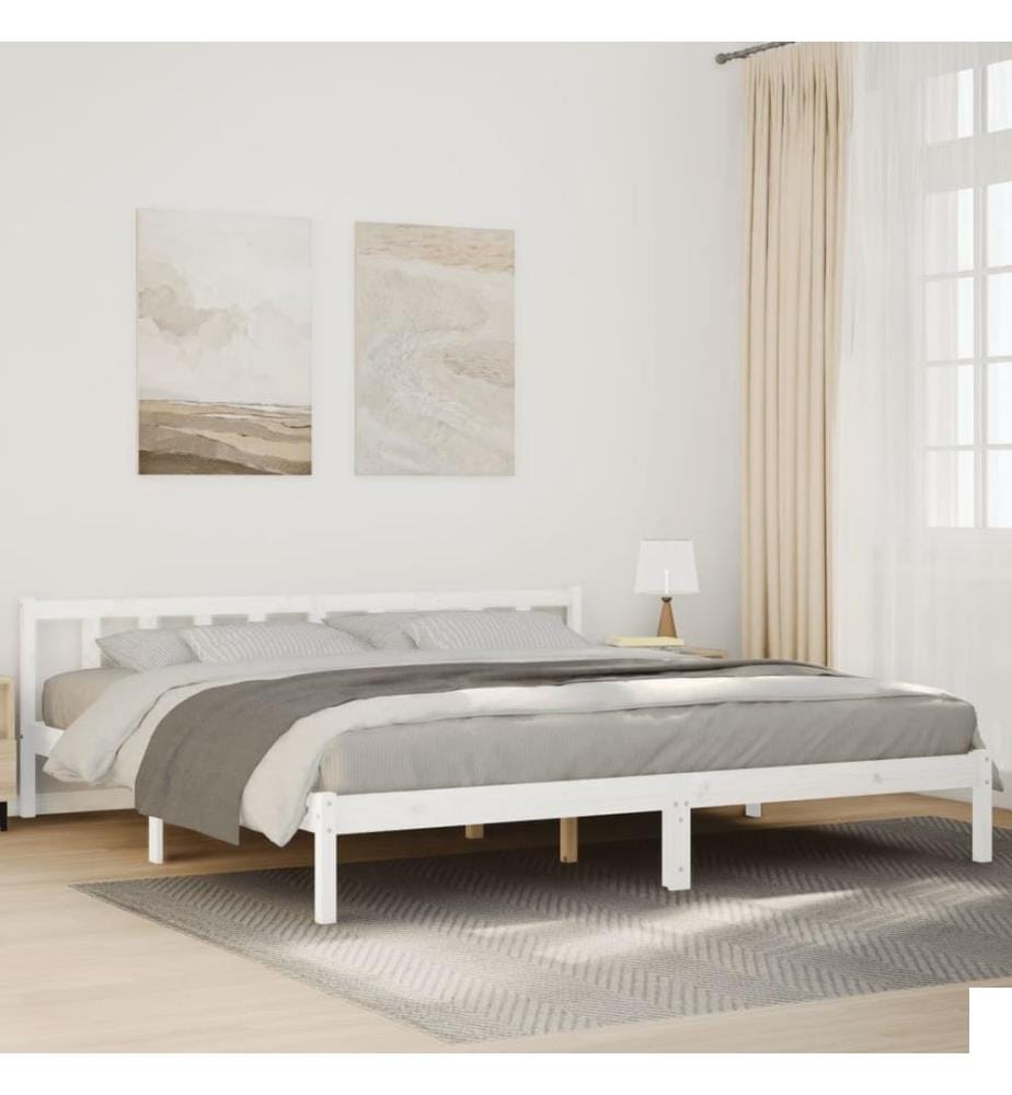 Cadre de lit extra long sans matelas 200x210 cm bois massif pin