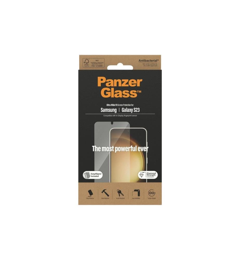 PANZERGLASS - Protection décran Ultra Wide Fit S23 avec applicateur