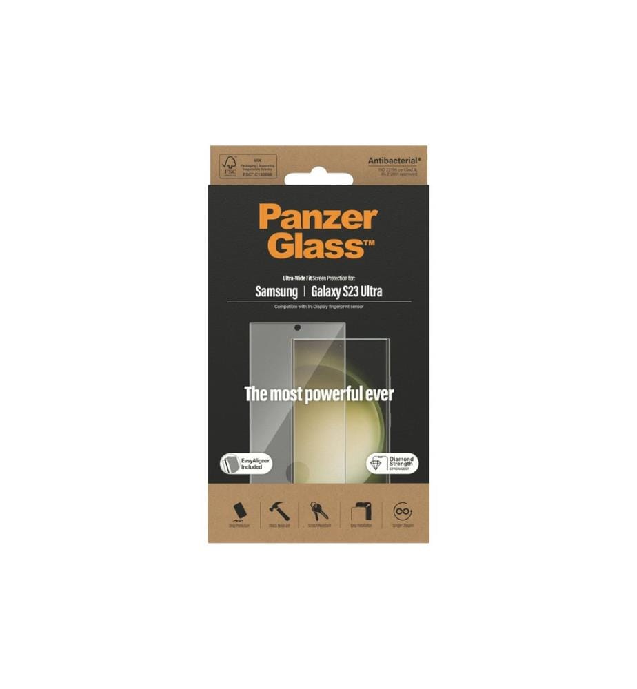 PANZERGLASS - Protection décran Ultra Wide Fit S23 Ultra avec applicateur