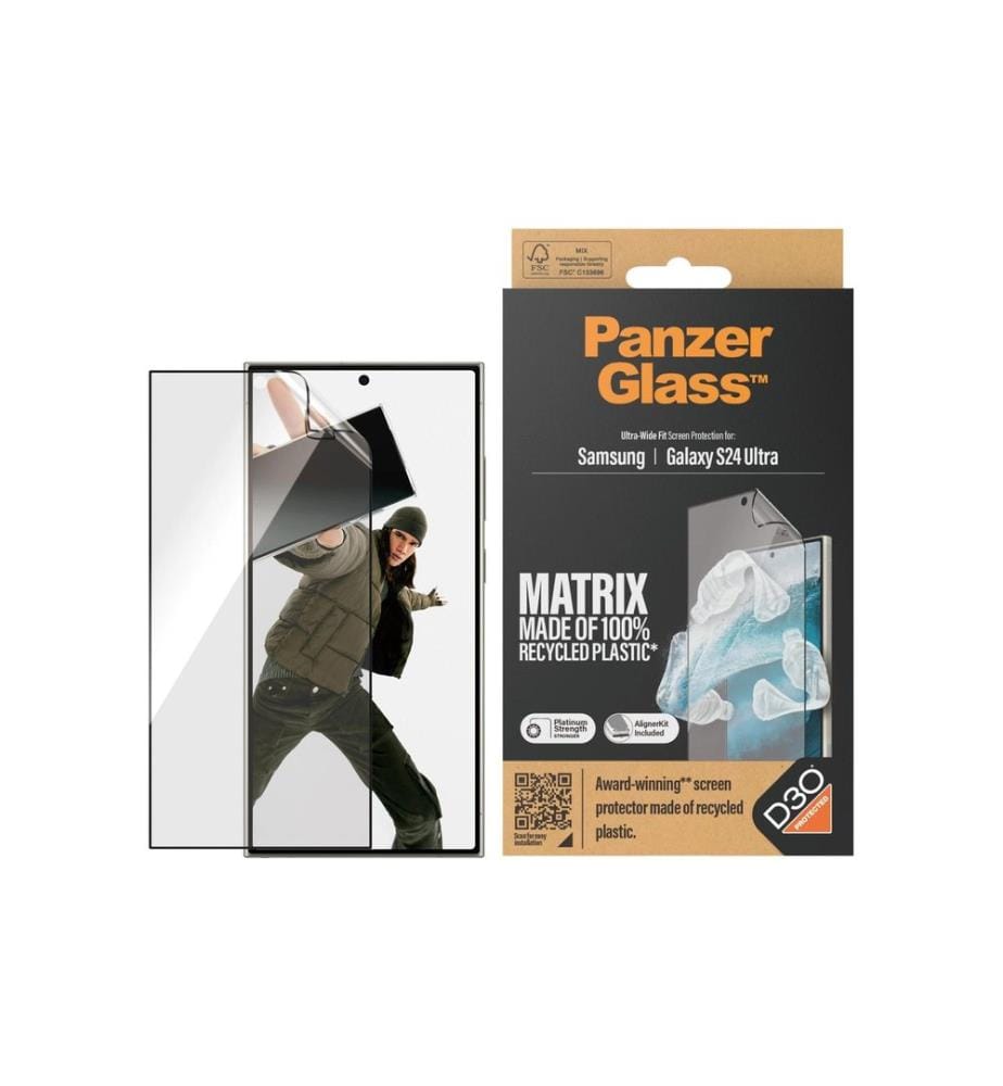 PANZERGLASS - Protection décran Ultra Wide Fit D3O PET Galaxy S24 Ultra