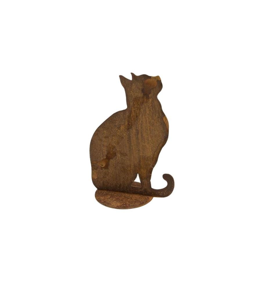 AMBIANCE - Figure décorative Un chat sur une assiette, assise