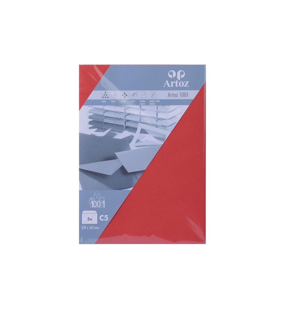 ARTOZ - Enveloppe 1001, C5, 5 Pièce/s, Rouge