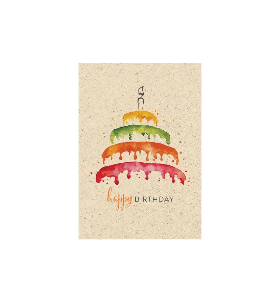 NATUR VERLAG - Carte de félicitations Gâteau vintage 17.5 x 12.2 cm
